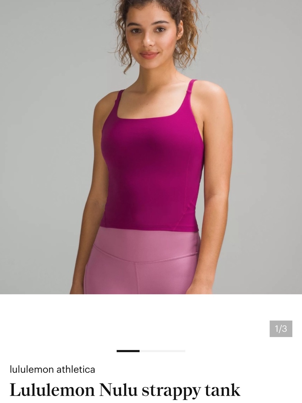 lululemon athletica Magenta Strappy Nulu Tank